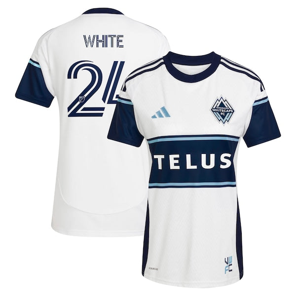 Brian White Vancouver Whitecaps FC adidas Women's 2025 The Peak Replica Player Jersey - White
