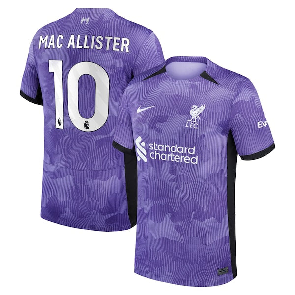 Alexis Mac Allister Liverpool Nike Youth 2023/24 Third Stadium Replica Player Jersey - Purple