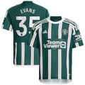 Jonny Evans Manchester United adidas Youth 2023/24 Away Replica Player Jersey – Green