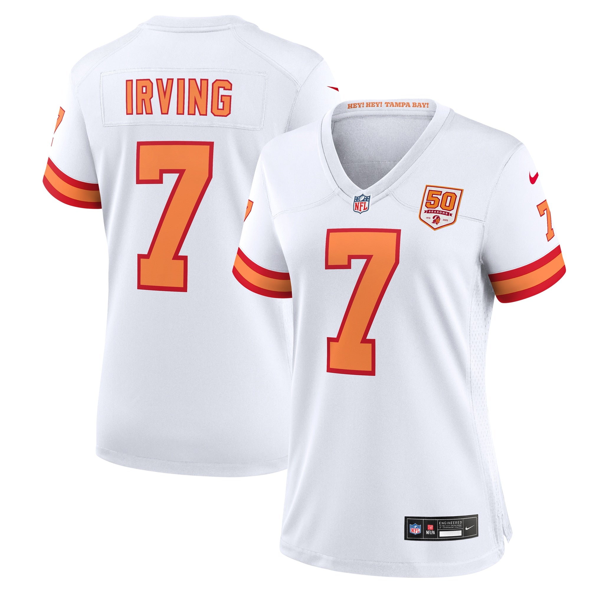 Bucky Irving  Tampa Bay Buccaneers Nike Women's 50th Season Game Jersey - Creamsicle/White/Red