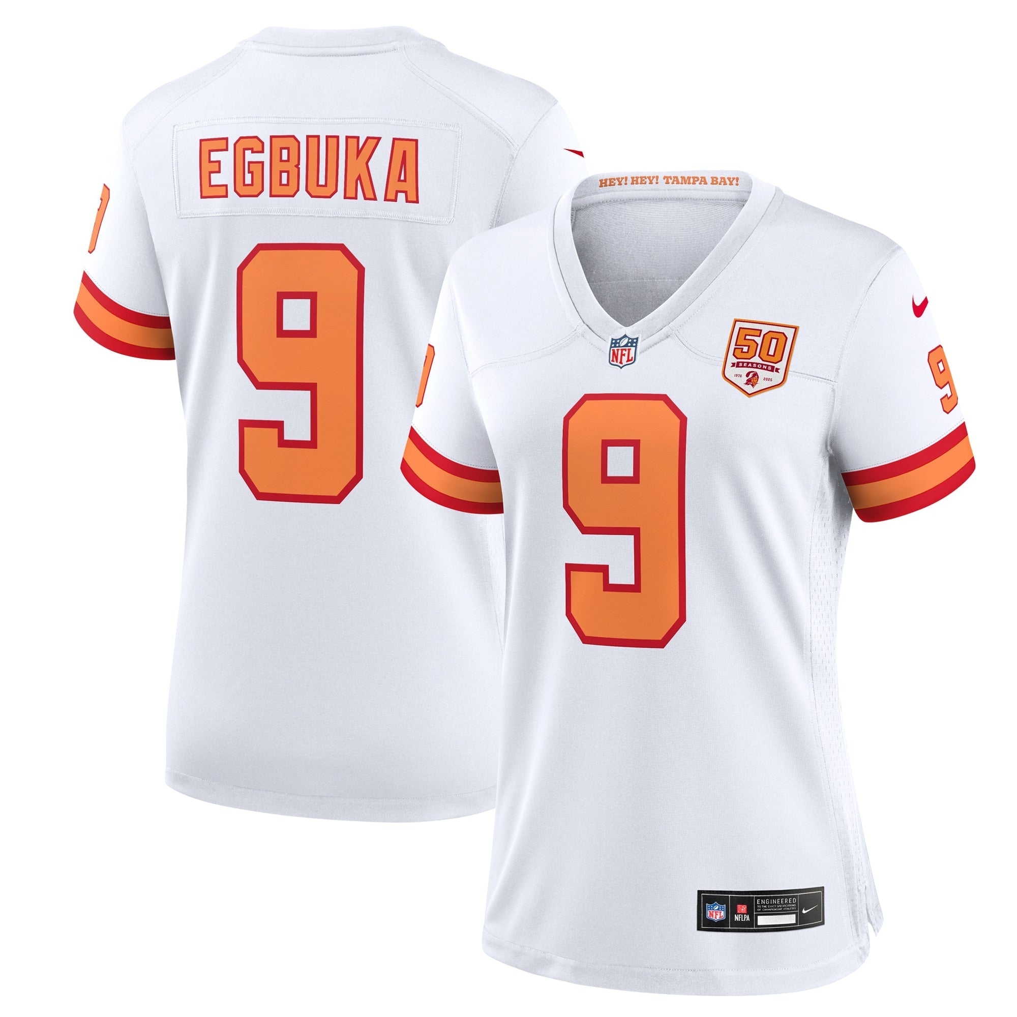 Emeka Egbuka Tampa Bay Buccaneers Nike Women's 50th Season Team Game Jersey - Red/Creamsicle/White
