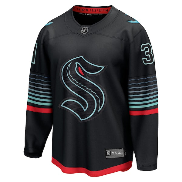 Philipp Grubauer Seattle Kraken  Alternate Breakaway Player Jersey - Black