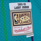 Larry Johnson Charlotte Hornets 1992/93 Hardwood Classics Fadeaway Swingman Player Jersey - Teal/Black