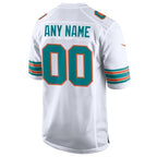 Miami Dolphins Nike Alternate Custom Game Jersey - White/Aqua
