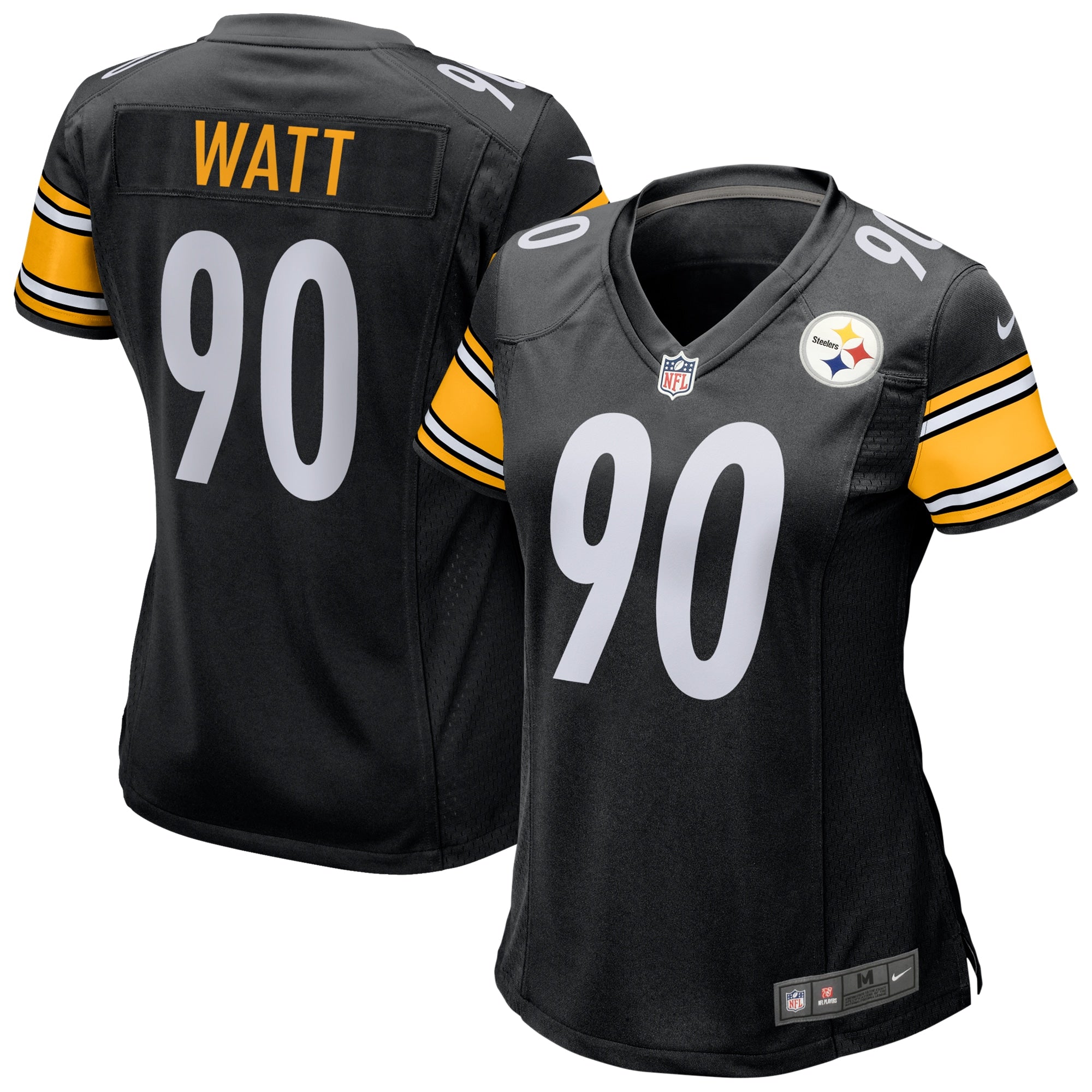 Women's Pittsburgh Steelers T.J. Watt Nike White Player Jersey - Black/Gold