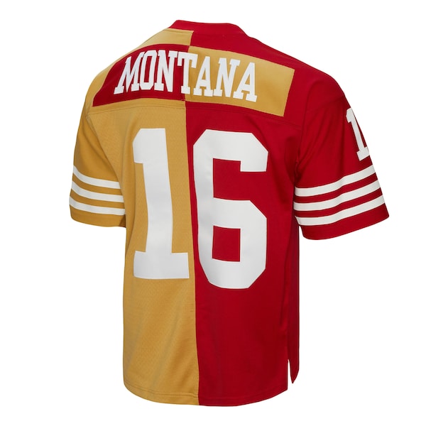 Joe Montana San Francisco 49ers 1990 Split Legacy Replica Jersey - Scarlet/Gold
