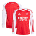 Arsenal adidas Youth 2025/26 Home Replica Long Sleeve Jersey - Red