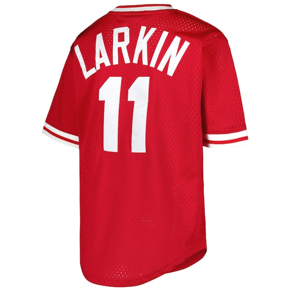 Barry Larkin Cincinnati Reds Youth Cooperstown Collection Mesh Batting Practice Jersey - Red