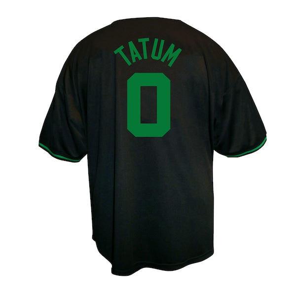 Jayson Tatum Boston Celtics Profile Big & Tall Name & Number Button-Up Jersey - Black