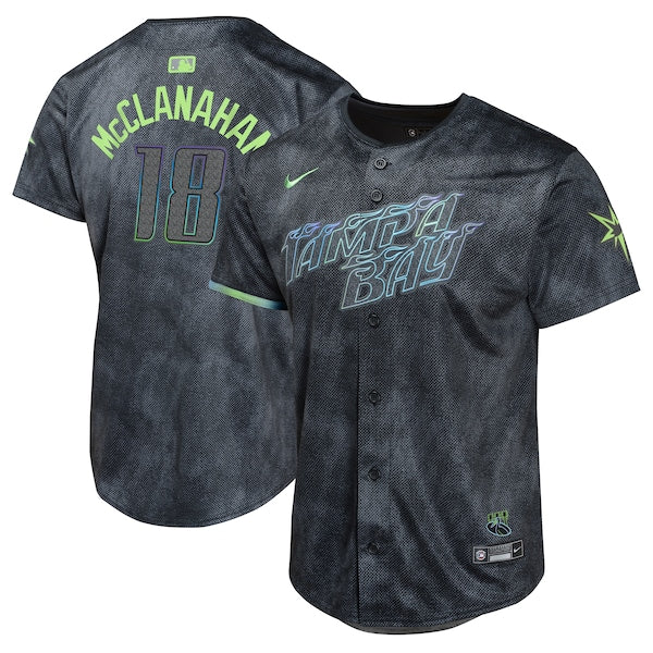 Shane McClanahan Tampa Bay Rays Nike Youth 2024 City Connect Limited Player Jersey - Charcoal