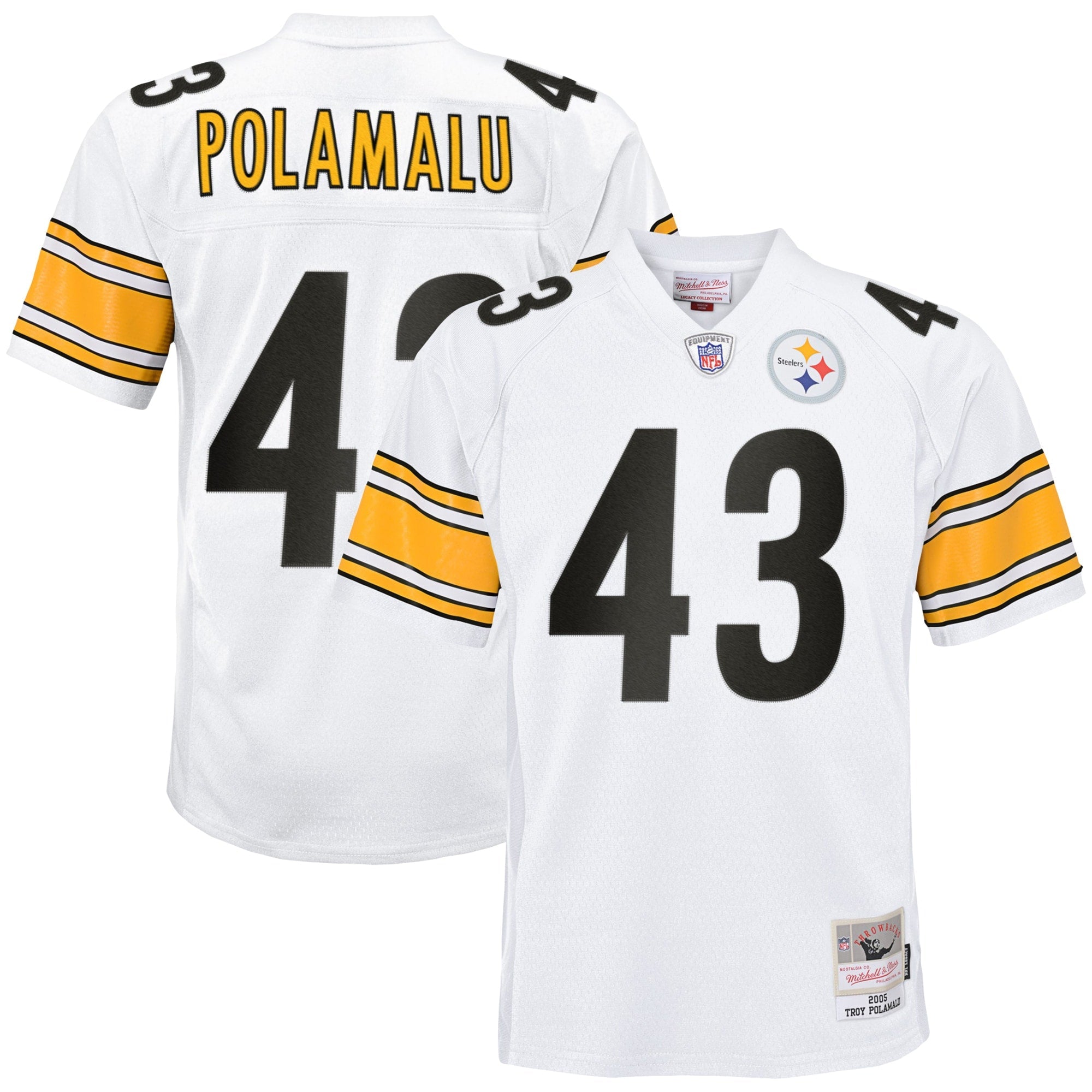 Troy Polamalu Pittsburgh Steelers Youth 2005 Gridiron Classics Retired Player Legacy Jersey - Black/White