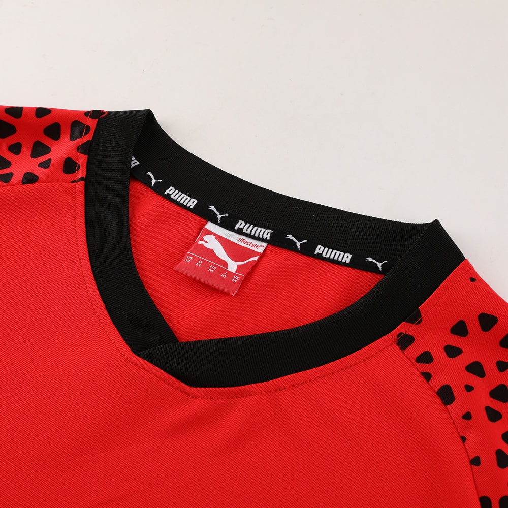 Puma Short Sleeve Training Jersey Set-PD02- Red/Black
