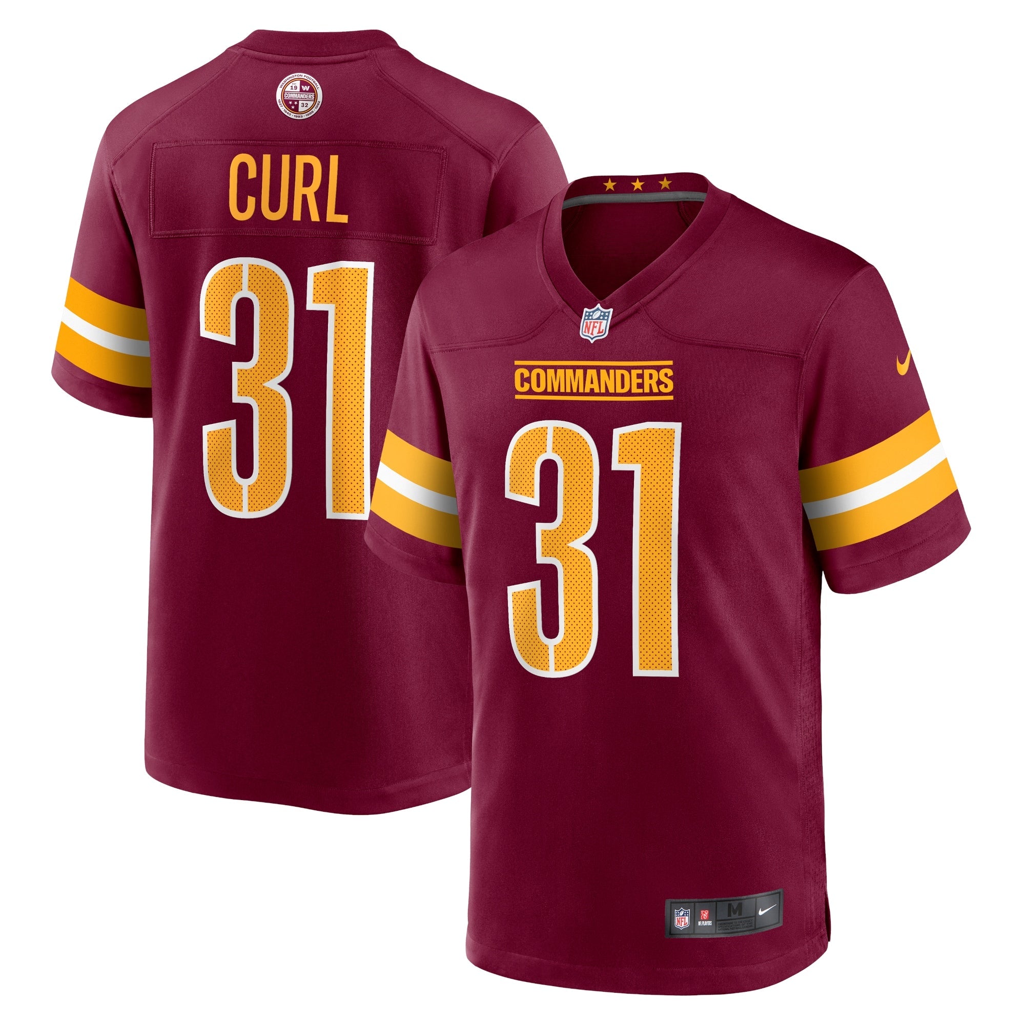 Kamren Curl Washington Commanders Nike Alternate Game Player Jersey - Black/Burgundy/White
