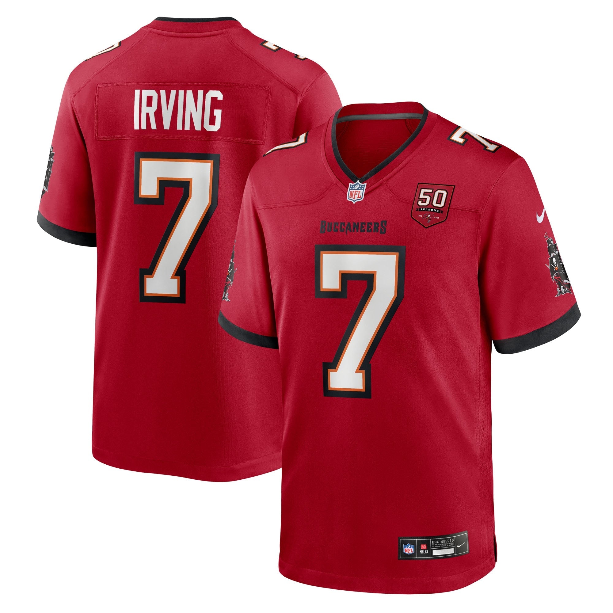 Bucky Irving  Tampa Bay Buccaneers Nike 50th Season Game Jersey - Creamsicle/White/Red