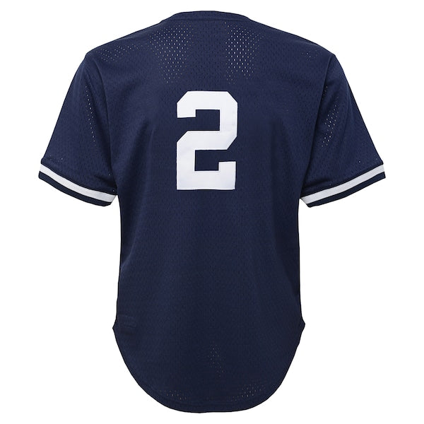 Derek Jeter New York Yankees Toddler Cooperstown Collection Mesh Batting Practice Jersey - Navy