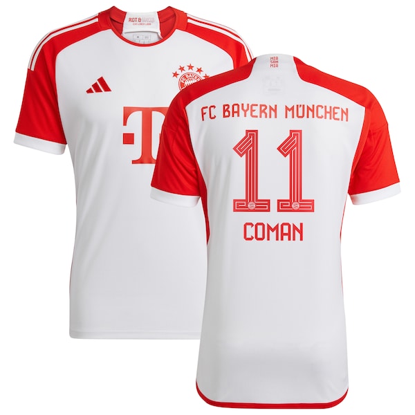 Kingsley Coman Bayern Munich adidas 2023/24 Home Replica Jersey - White