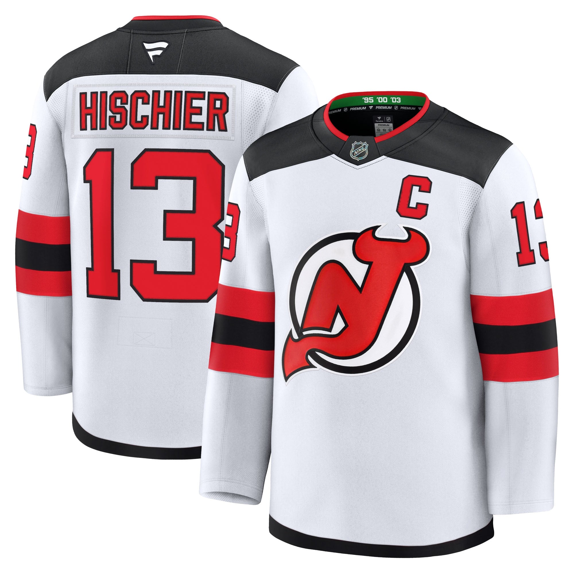 Nico Hischier New Jersey Devils  Home Premium Jersey - Red/Black/White