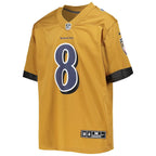 Lamar Jackson Baltimore Ravens Nike Youth Inverted Team Game Jersey - Gold