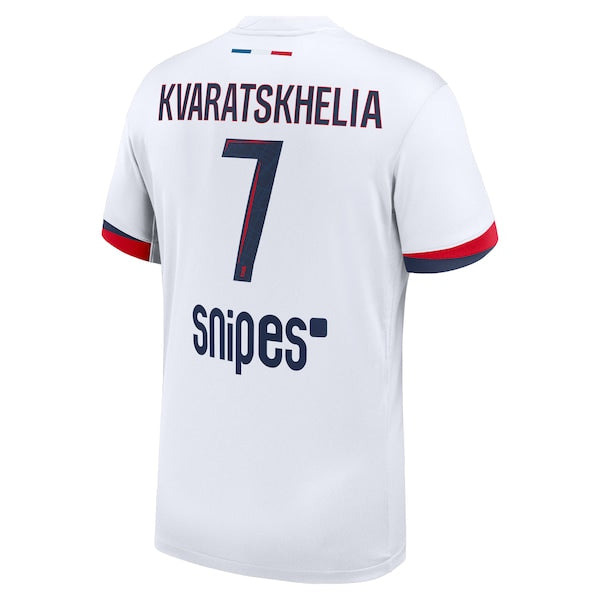 Khvicha Kvaratskhelia Paris Saint-Germain Nike 2024/25 Away Replica Player Jersey - White