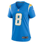 Taylor Heinicke Los Angeles Chargers Nike Women's  Game Jersey -  Powder Blue