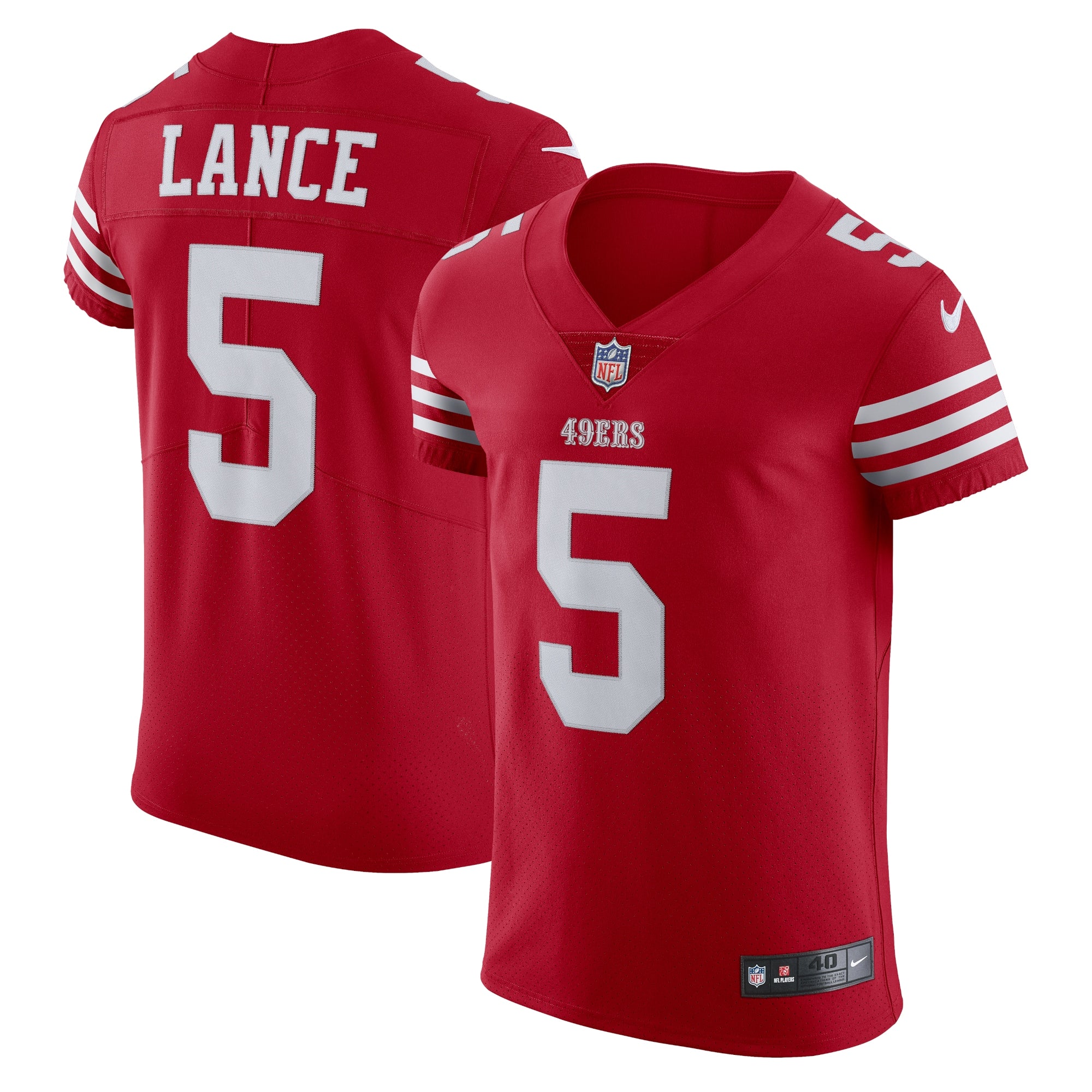 Trey Lance San Francisco 49ers Nike Vapor Elite Jersey - White/Scarlet