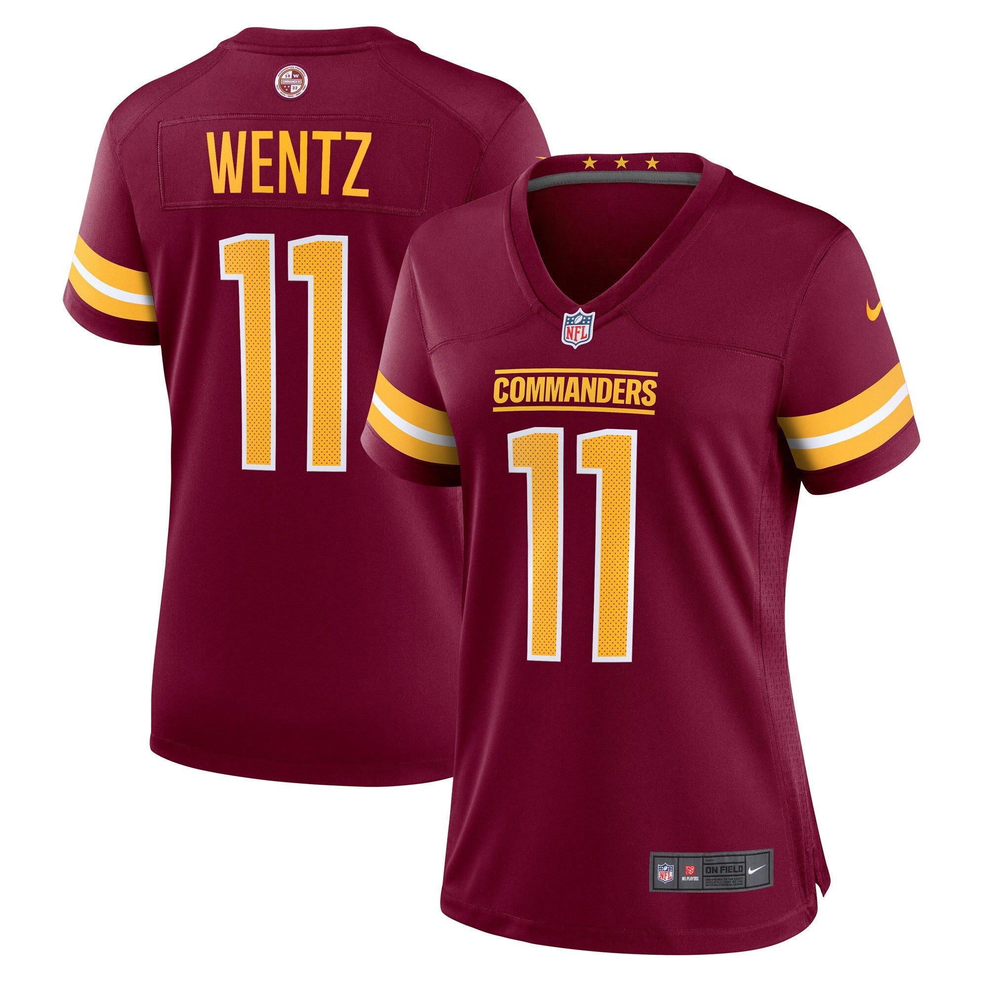 Carson Wentz Washington Commanders Nike Women's Alternate Game Player Jersey - Black/Burgundy/White