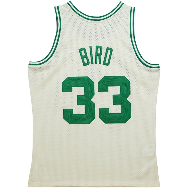 Larry Bird Boston Celtics  Chainstitch Swingman Jersey - Cream