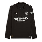 Manchester City Puma 2025/26 Away Replica Long Sleeve Jersey - Black/Light Blue