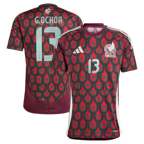 Guillermo Ochoa Mexico National Team adidas 2024 Home Replica Player Jersey - Burgundy/Green