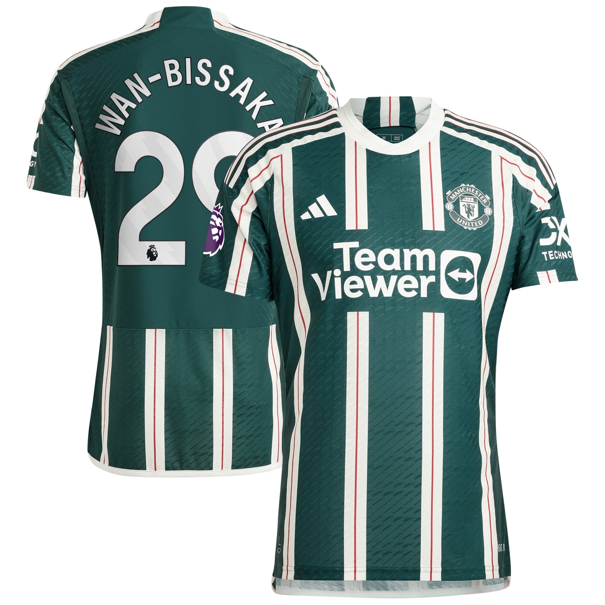 Aaron Wan-Bissaka Manchester United adidas 2023/24 Home Authentic Player Jersey - Red/Green