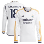Aurélien Tchouaméni Los Merengues adidas 2023/24 Home Replica Long Sleeve Player Jersey - White/Navy