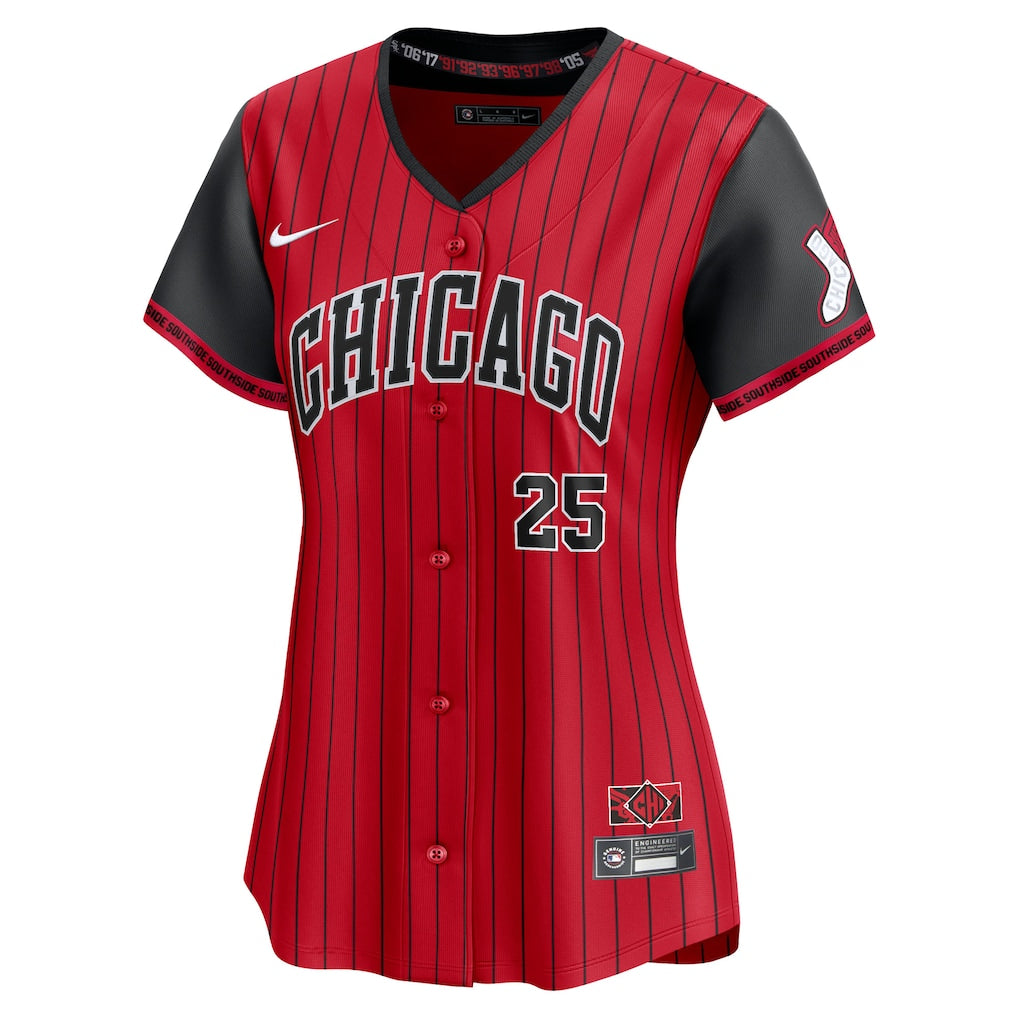 Andrew Vaughn Chicago White Sox Nike Women's 2025 City Connect Limited Player Jersey - Red/Black