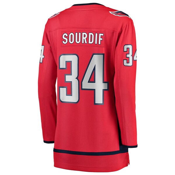 Justin Sourdif Washington Capitals  Women's Home Breakaway Jersey - Red