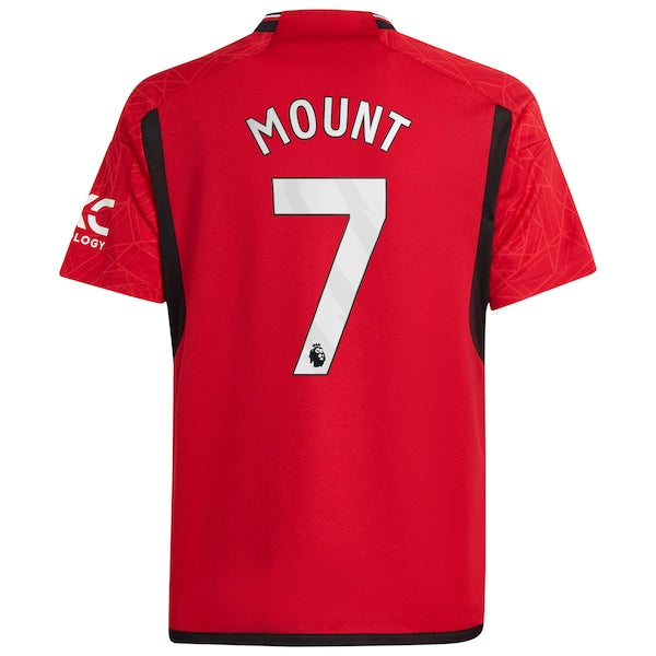 Mason Mount Manchester United adidas Youth 2023/24 Home Replica Player Jersey - Red