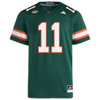 Men's adidas Carson Beck Miami Hurricanes Alternate NIL Football Player Jersey - Green/White
