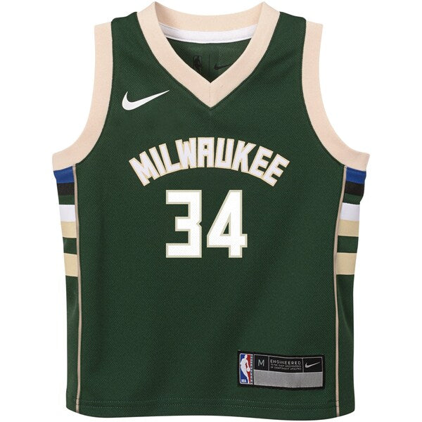 Giannis Antetokounmpo Milwaukee Bucks Nike Preschool Swingman Player Jersey - Icon Edition - Hunter Green