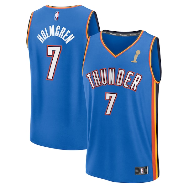Chet Holmgren Oklahoma City Thunder  2025 NBA Finals Champions Fast Break Replica Player Jersey - Blue - Icon Edition