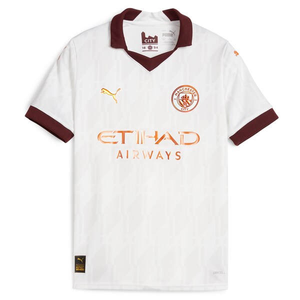Bernardo Silva Manchester City Puma Youth 2023/24 Away Replica Jersey - White