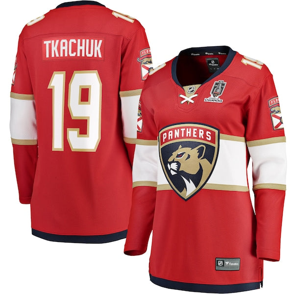 Matthew Tkachuk Florida Panthers  Women's 2025 Stanley Cup Champions Breakaway Jersey - Red