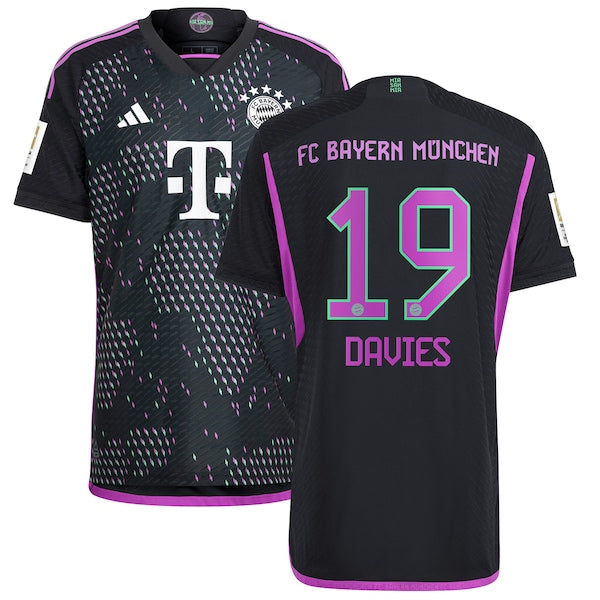 Alphonso Davies Bayern Munich adidas 2023/24 Away Authentic Player Jersey - Black/White