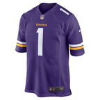Number 1 Groom Minnesota Vikings Nike Game Jersey - Purple