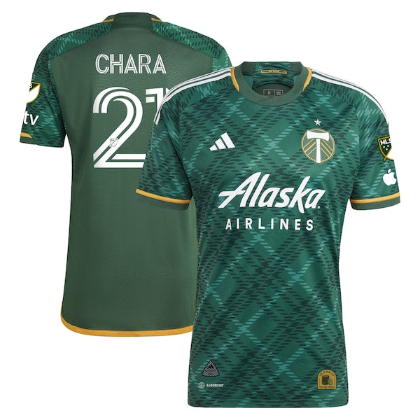 Diego Chara Portland Timbers adidas 2023 Portland Plaid Kit Authentic Jersey - Green