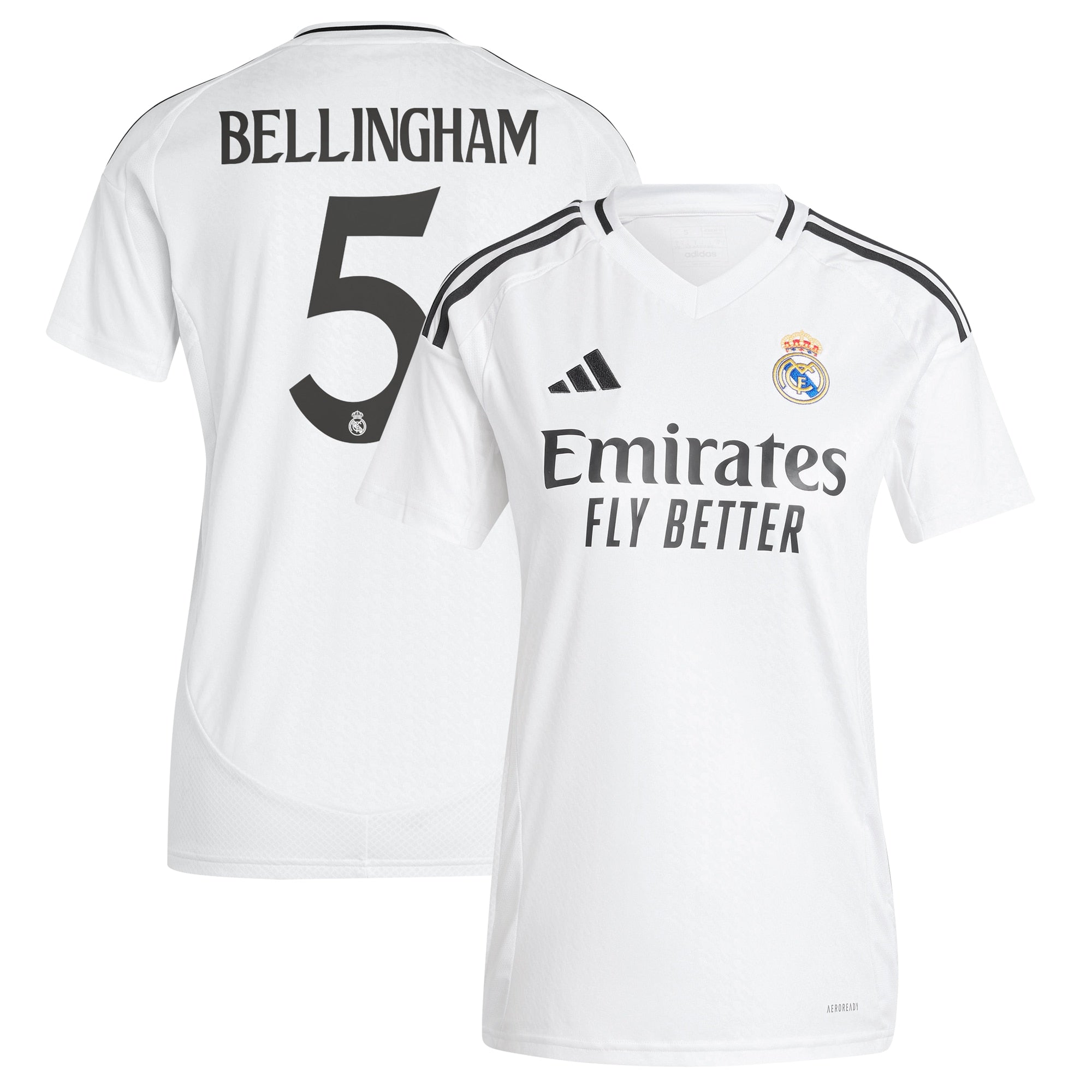 Jude Bellingham Los Merengues adidas Originals Women's 2024/25 Third Replica Player Jersey - Charcoal/White