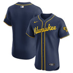 Milwaukee Brewers Nike Alternate 2  Elite Jersey - Navy/Cream