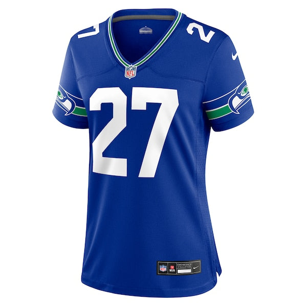 Tariq Woolen Seattle Seahawks Nike Women's Throwback Player Game Jersey - Royal/Navy/Neon Green