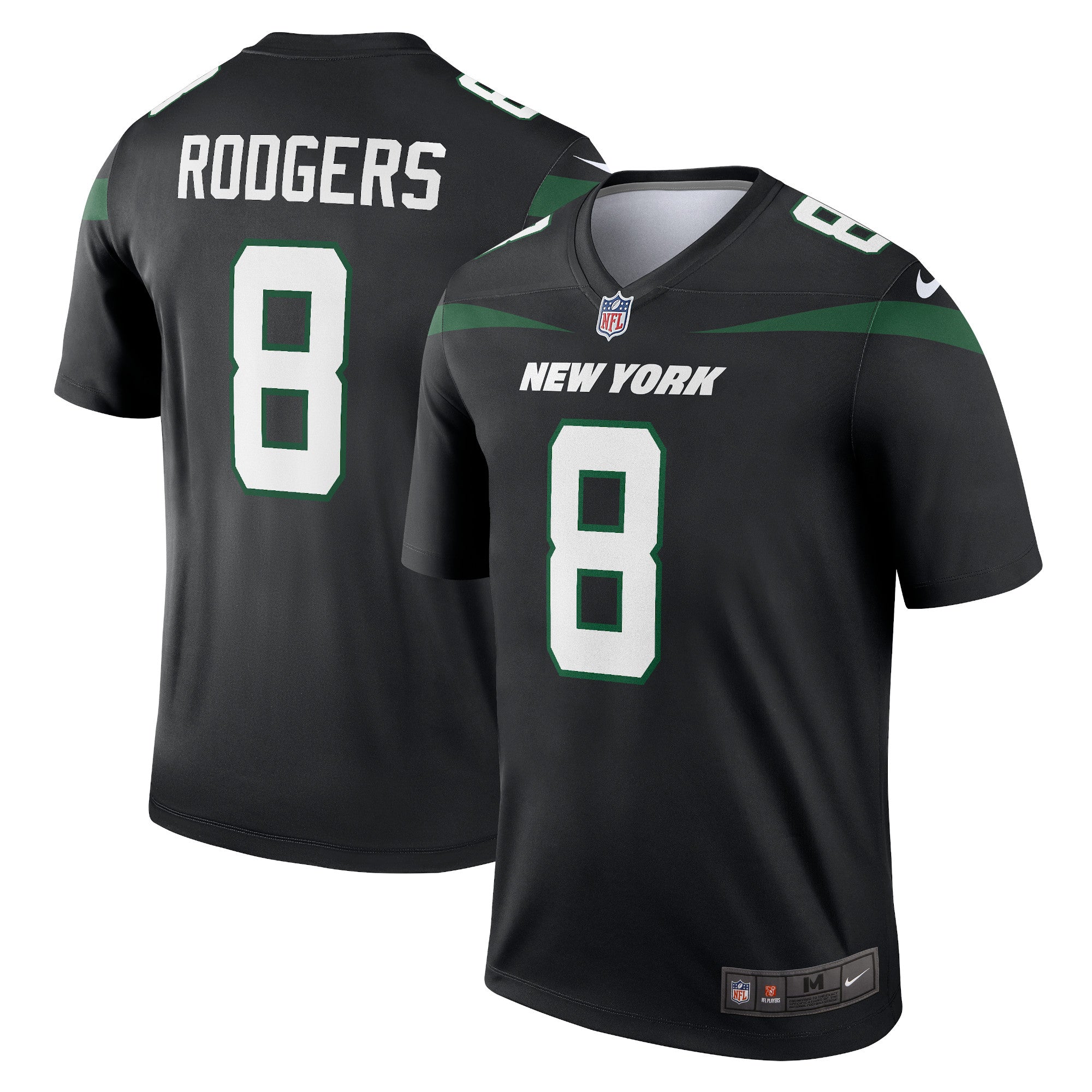 Aaron Rodgers New York Jets Nike Men's Alternate Legend Player Jersey - Spotlight White/Black/Green