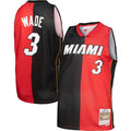 Dwyane Wade Miami Heat Hardwood Classics 2005/06 Split Swingman Jersey - Black/Red