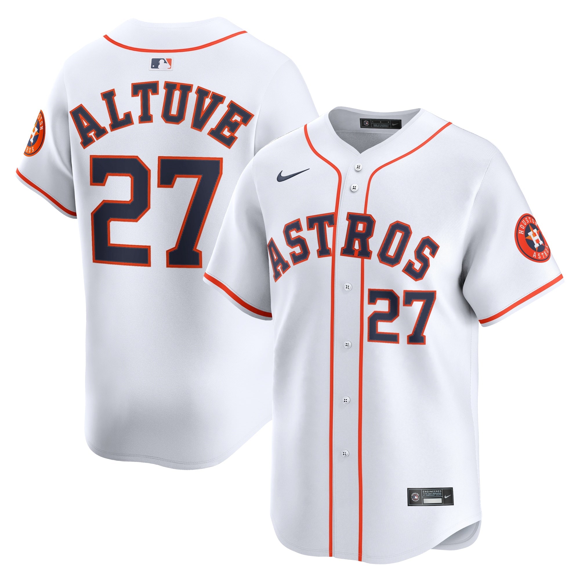 Jose Altuve Houston Astros Nike Road Limited Player Jersey - Gray/Orange/White