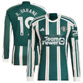 Raphael Varane Manchester United adidas 2023/24 Away Long Sleeve Replica Player Jersey - Green/Red