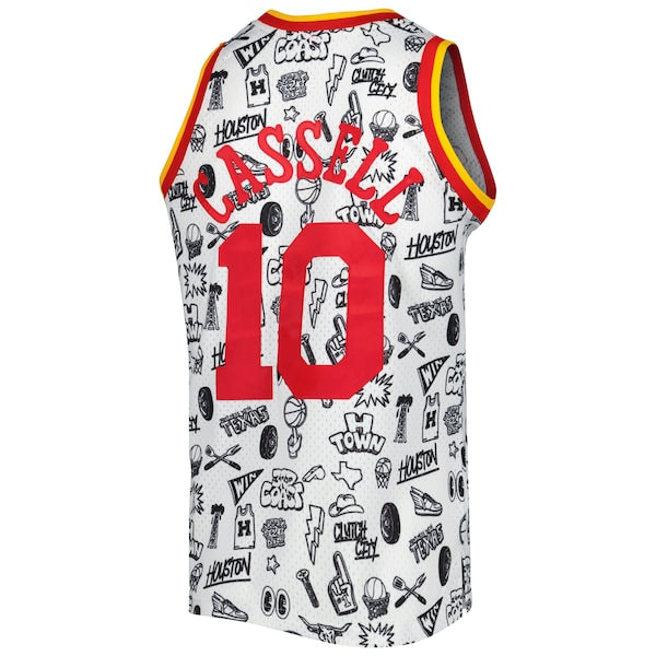 Sam Cassell Houston Rockets 1993/94 Hardwood Classics Doodle Swingman Jersey - White